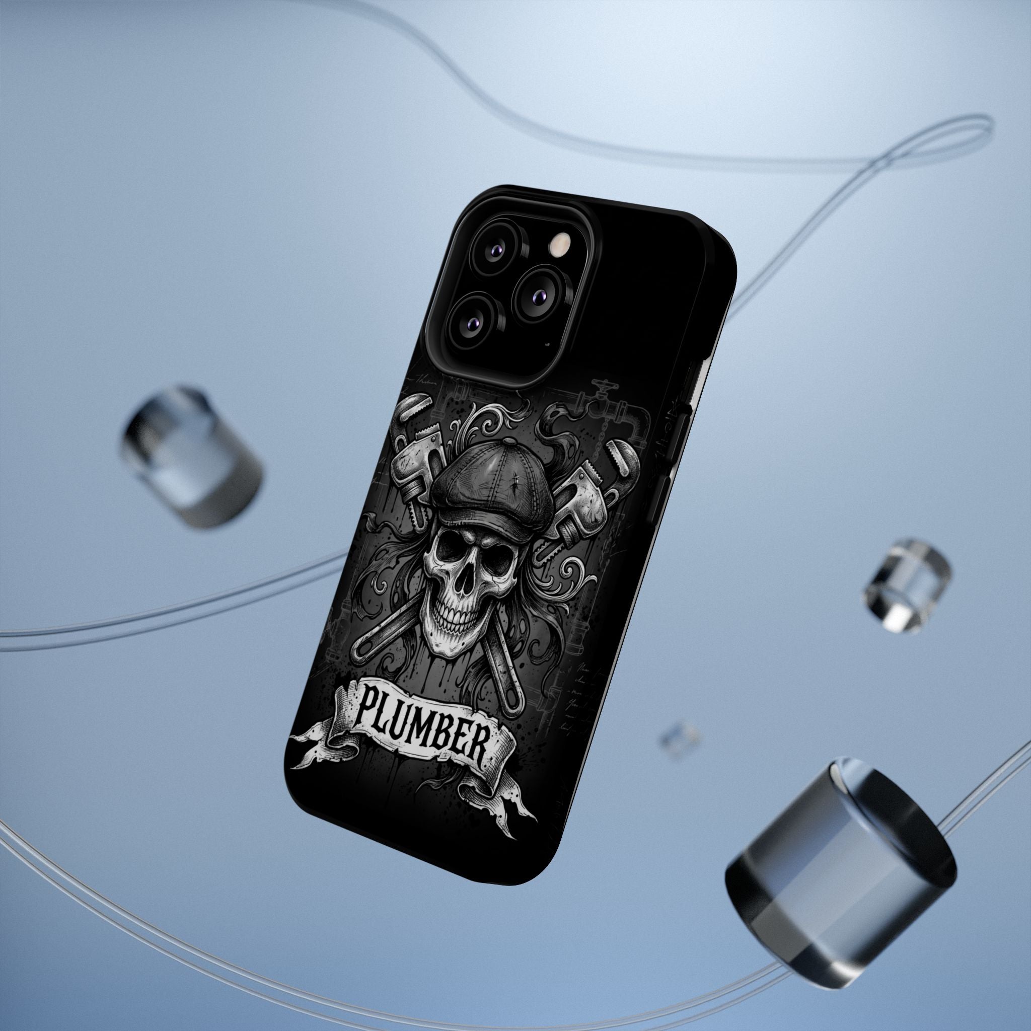 Skull & Wrenches Plumber Phone Case — Wireless Charging Cover