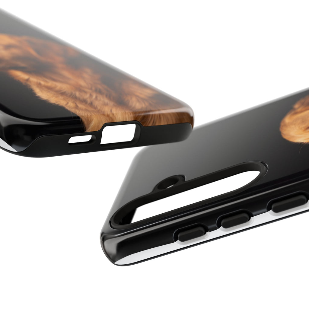 Golden Retriever Portrait Phone Case | Realistic Dog Photo on Black Background | iPhone & Samsung