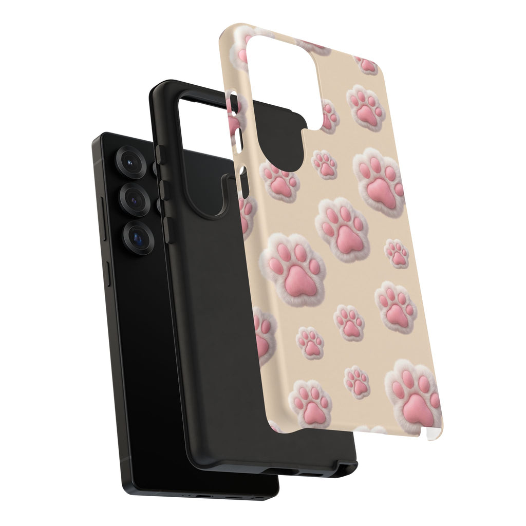 Golden Retriever Paw Print Phone Case | Cute Pink Paw Pattern for Dog Lovers | iPhone & Samsung