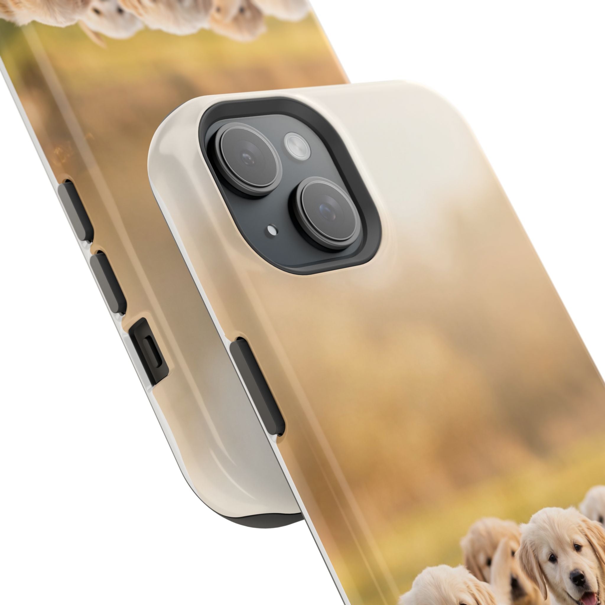Golden Retriever Puppies Phone Case — Impact-Resistant Wireless Charging Cover