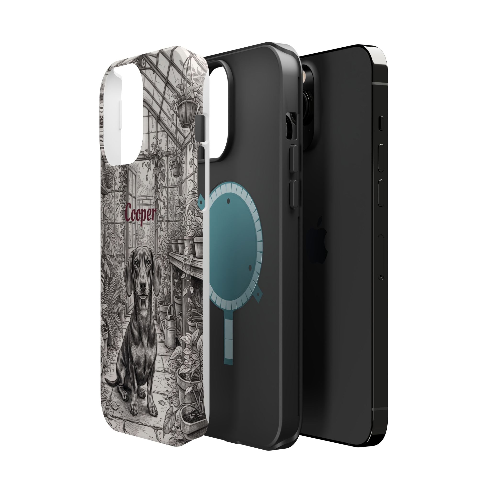 Personalized Dachshund Vintage Greenhouse Phone Case — Wireless Charging Cover