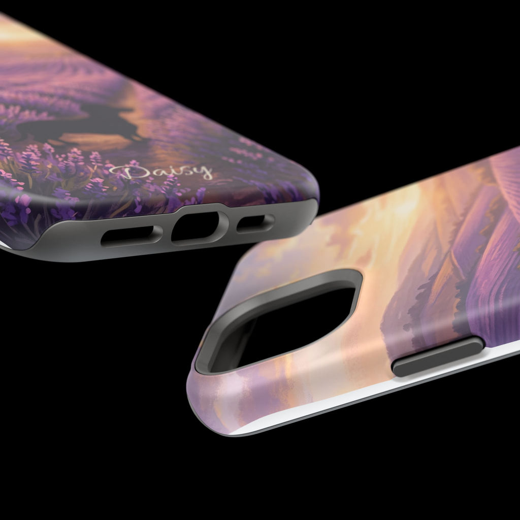 Personalized Dachshund Lavender Field Phone Case — Wireless Charging Cover