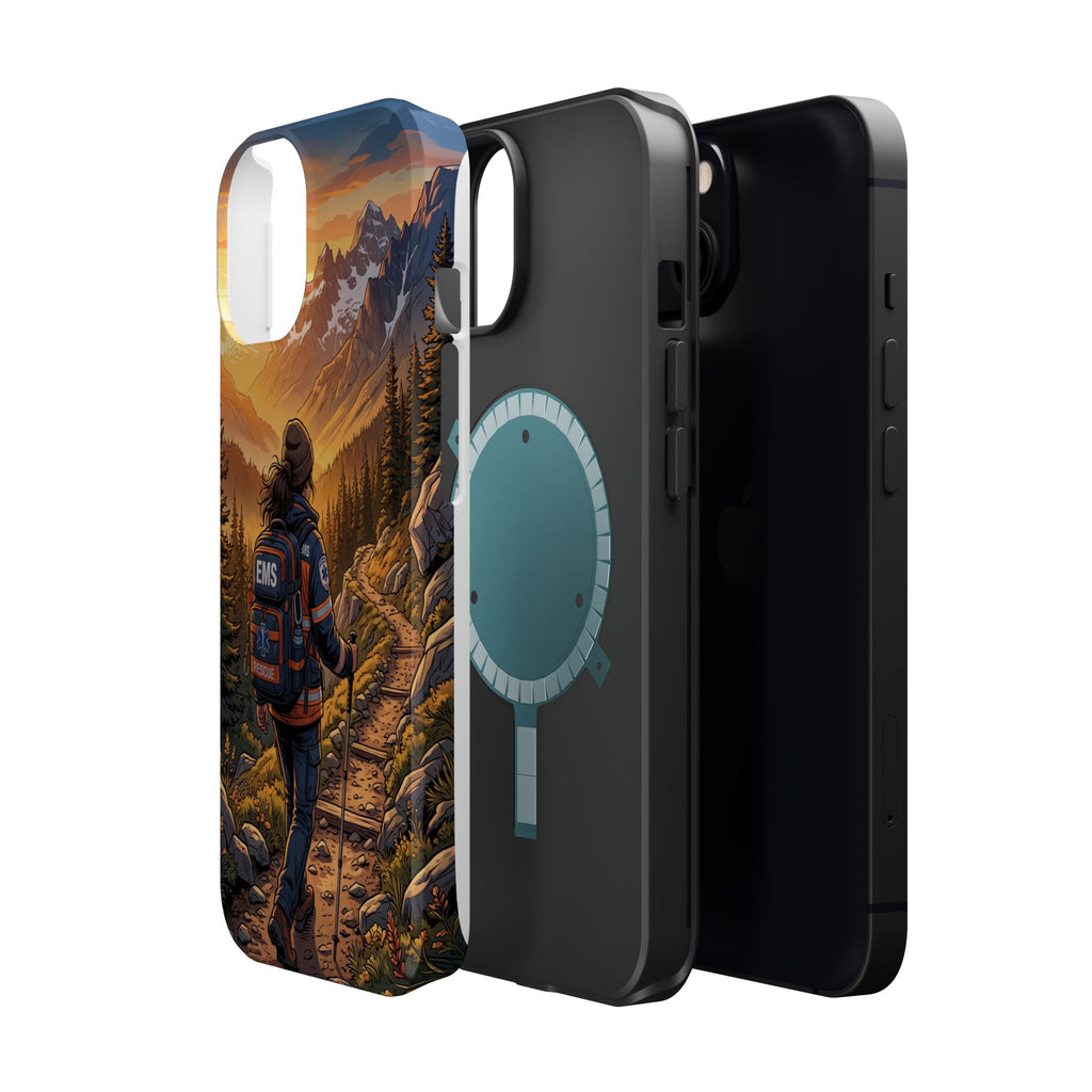Paramedic/EMT Mountain Phone Case — Magnetic Wireless Charging Cover