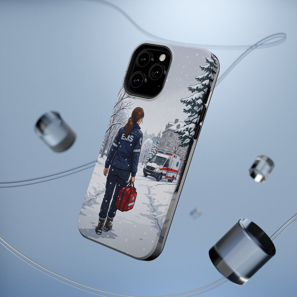 Paramedic/EMT Winter Phone Case — Magnetic Wireless Charging Cover