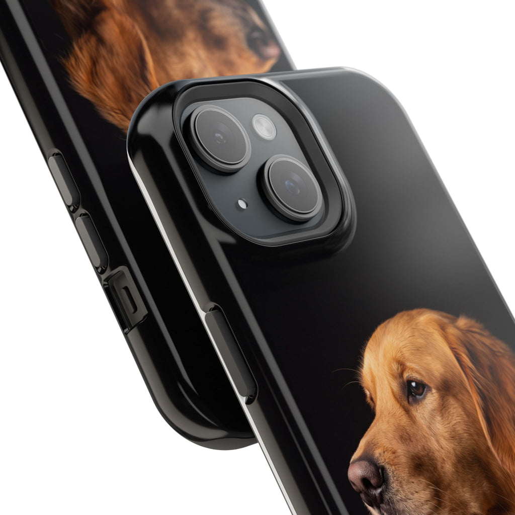 Golden Retriever Portrait Phone Case — Impact-Resistant Wireless Charging Cover