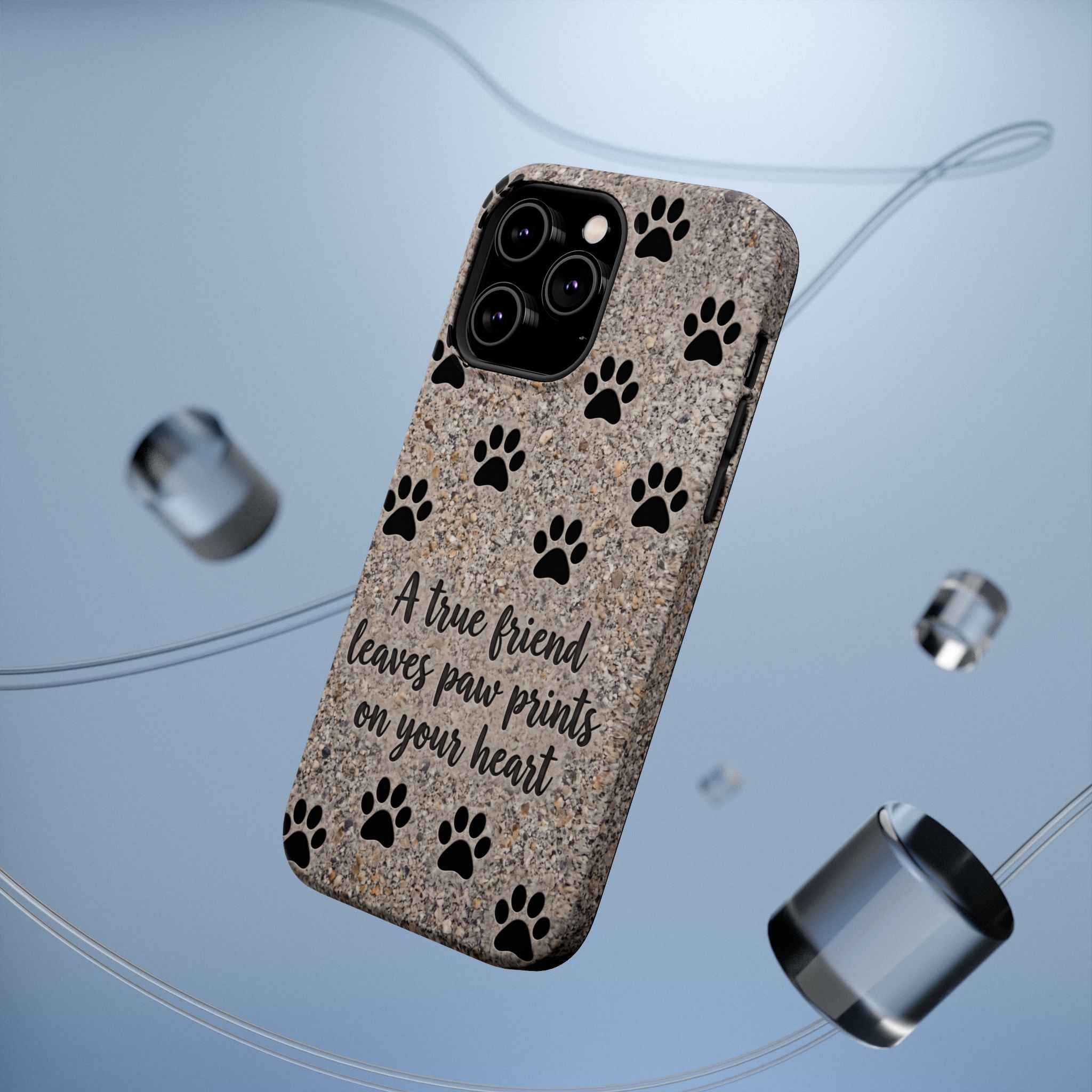 A True Friend Leaves Paw Prints Phone Case — Impact-Resistant Wireless Charging Cover
