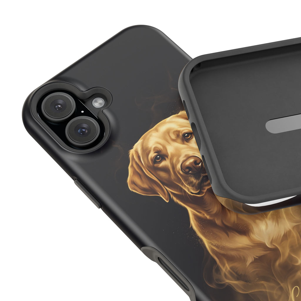 Personalized Gold Smoke Labrador Phone Case — Tough Magnetic Case with Wireless Charging