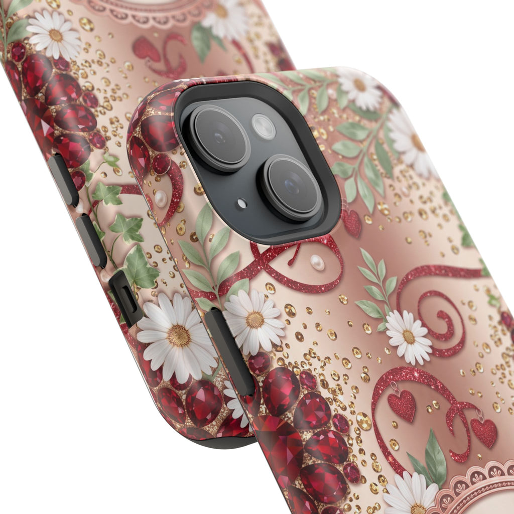 Personalized Vintage Floral Teacher Phone Case — Wireless Charging Cover