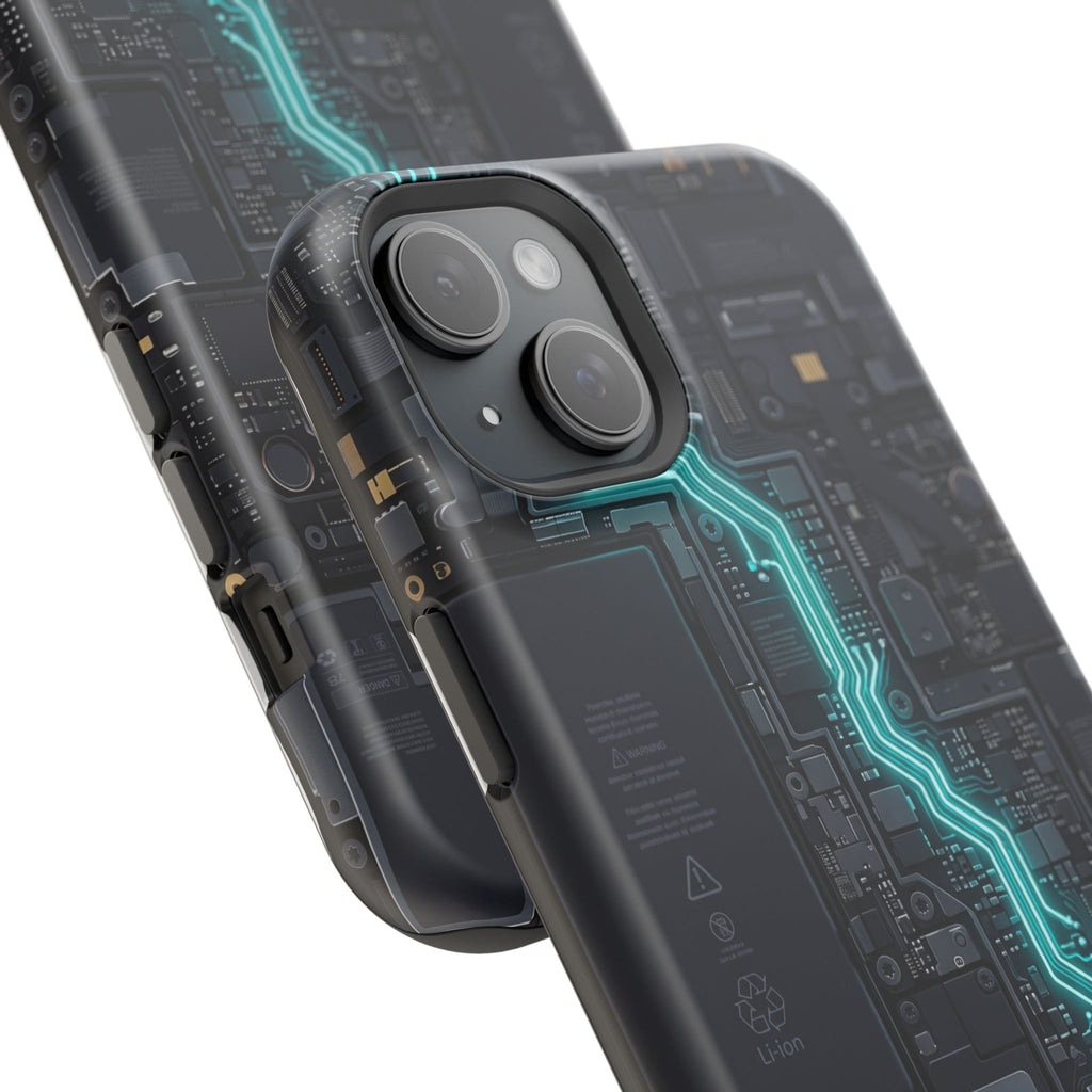 Cyan Bolt Electrician Phone Case — Electric Circuit Wireless Charging Cover