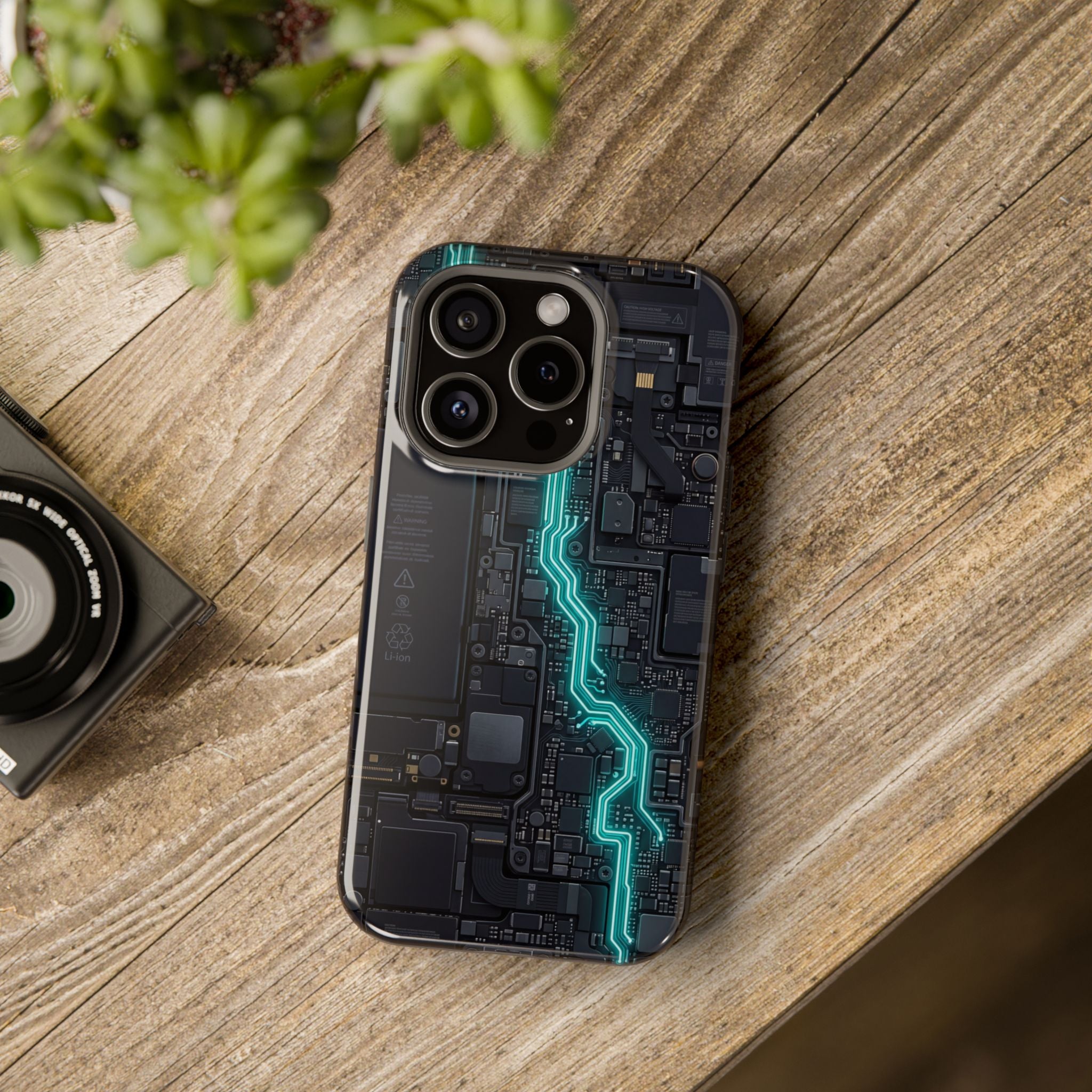 Cyan Bolt Electrician Phone Case — Electric Circuit Wireless Charging Cover