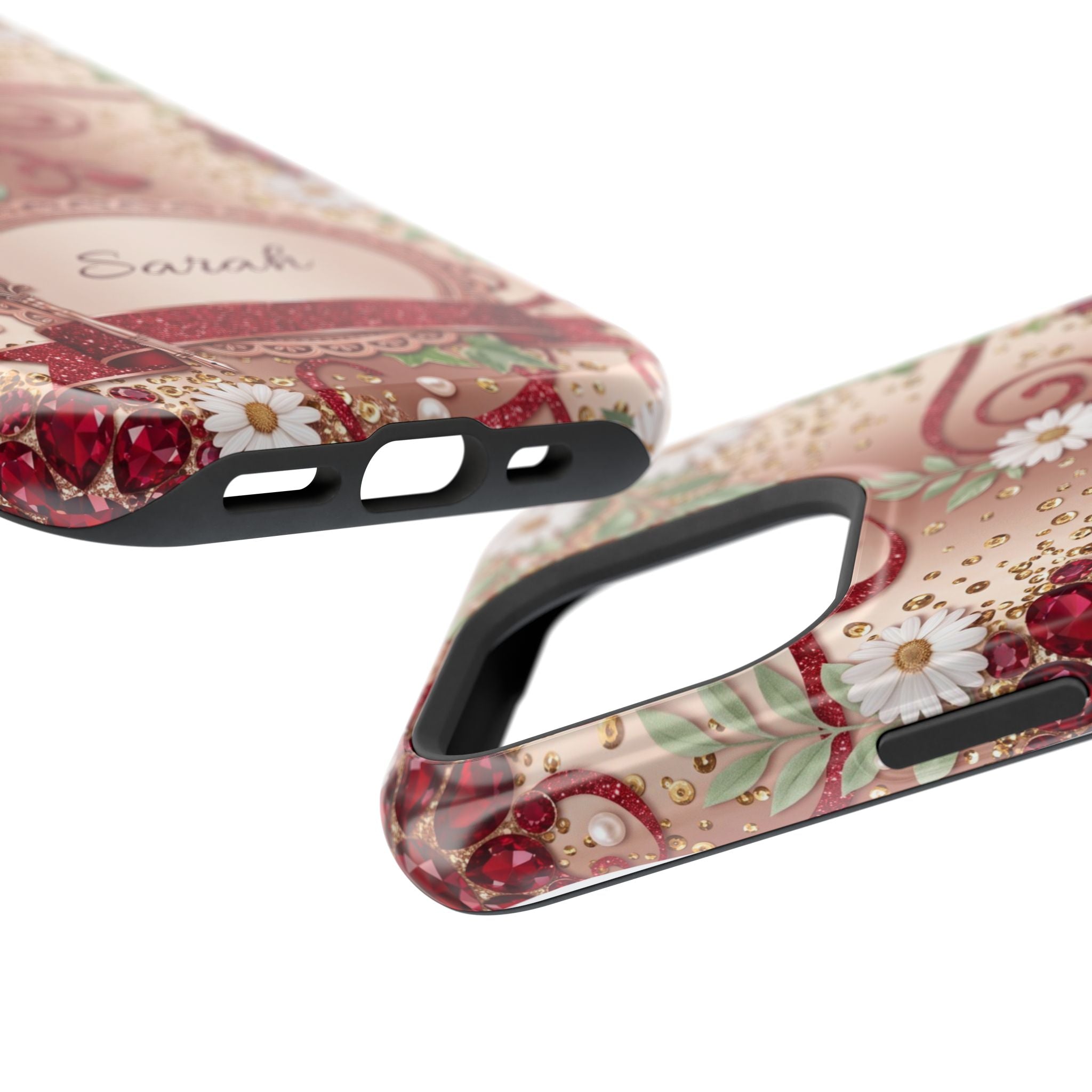 Personalized Vintage Floral Teacher Phone Case — Wireless Charging Cover