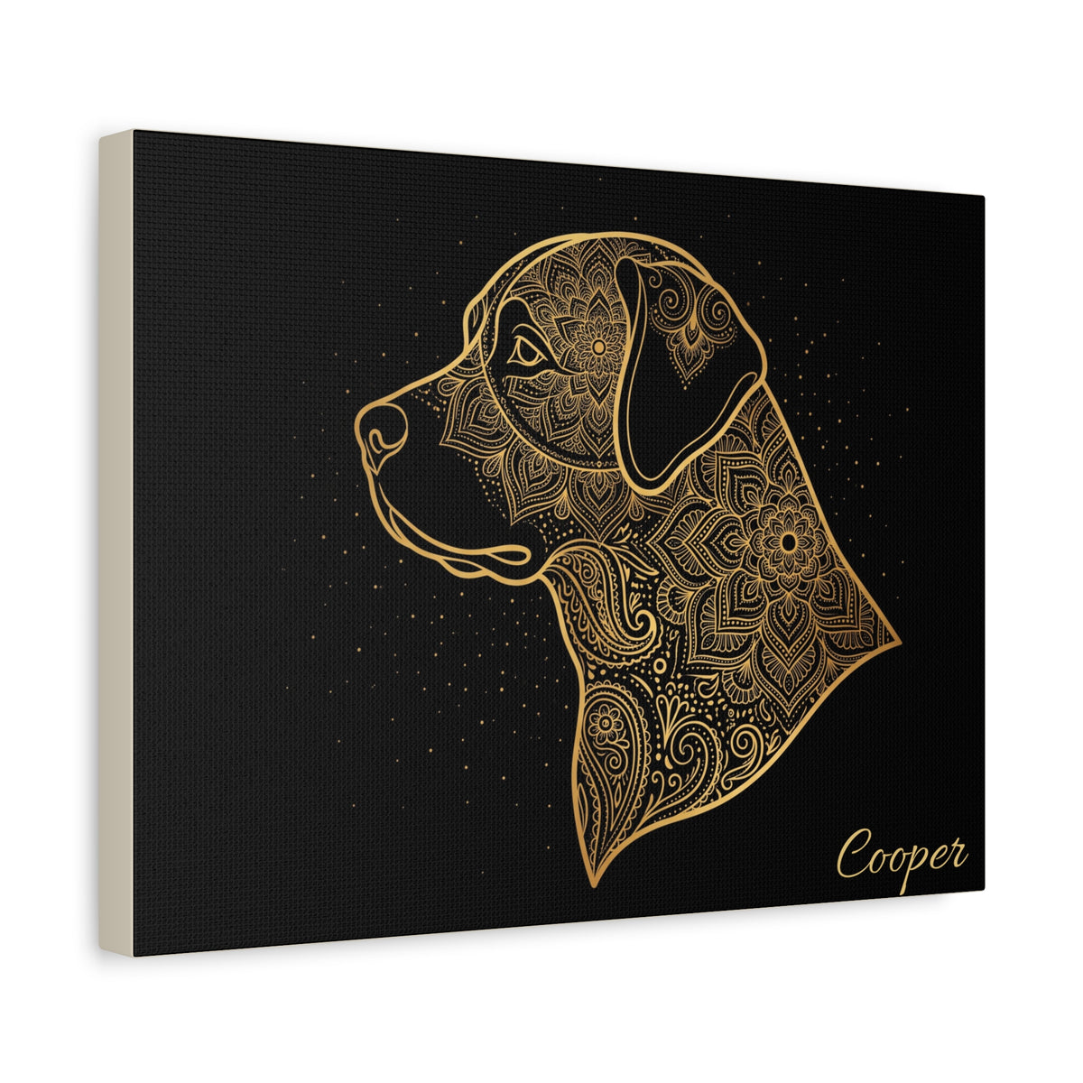 Labrador Personalized Canvas | Gold Mandala Line Art Wall Art