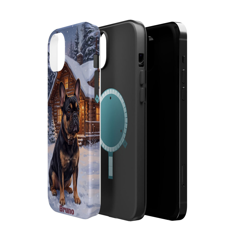 Personalized French Bulldog Cozy Cabin Phone Case — Wireless Charging Cover