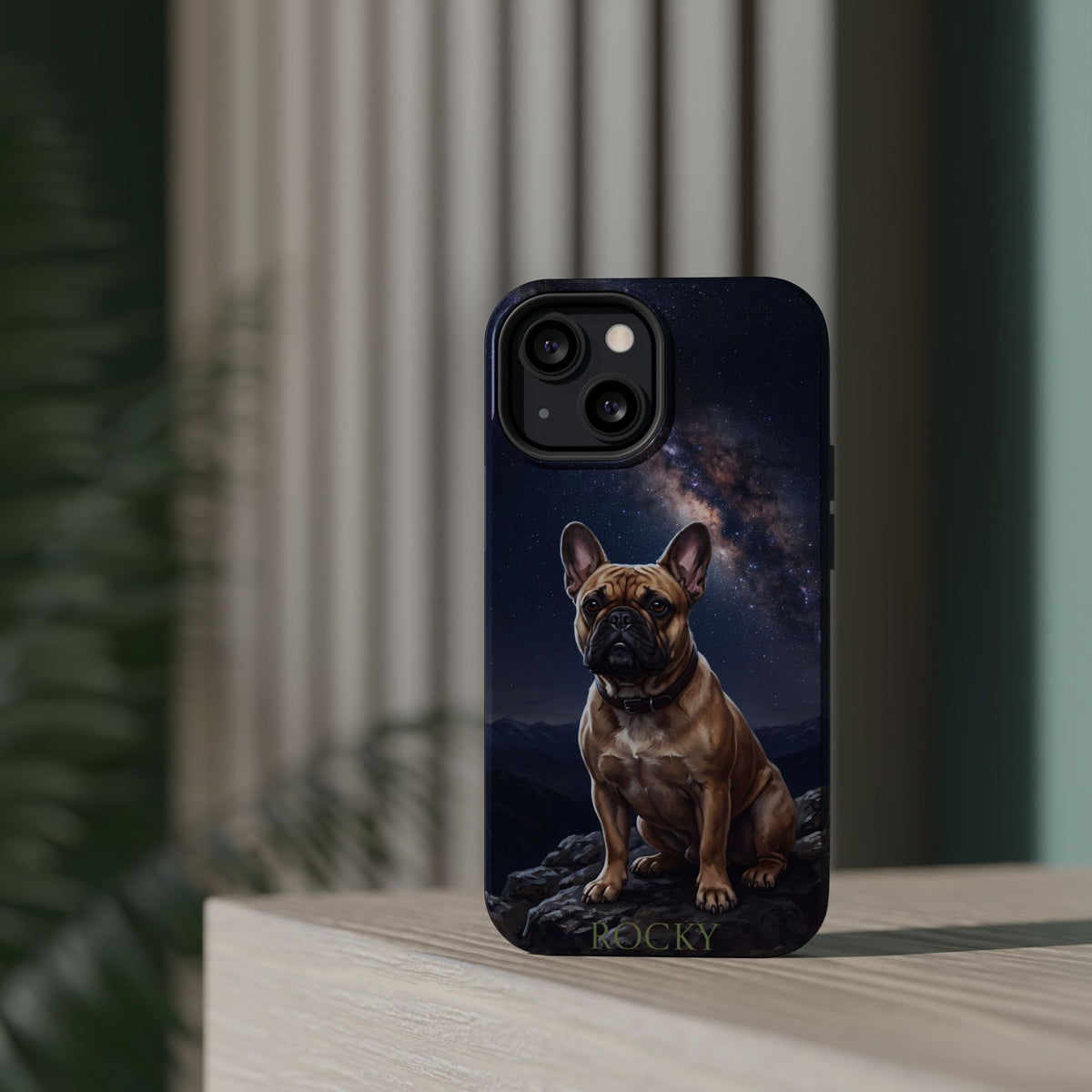Personalized French Bulldog Starry Night Sky Phone Case — Wireless Charging Cover