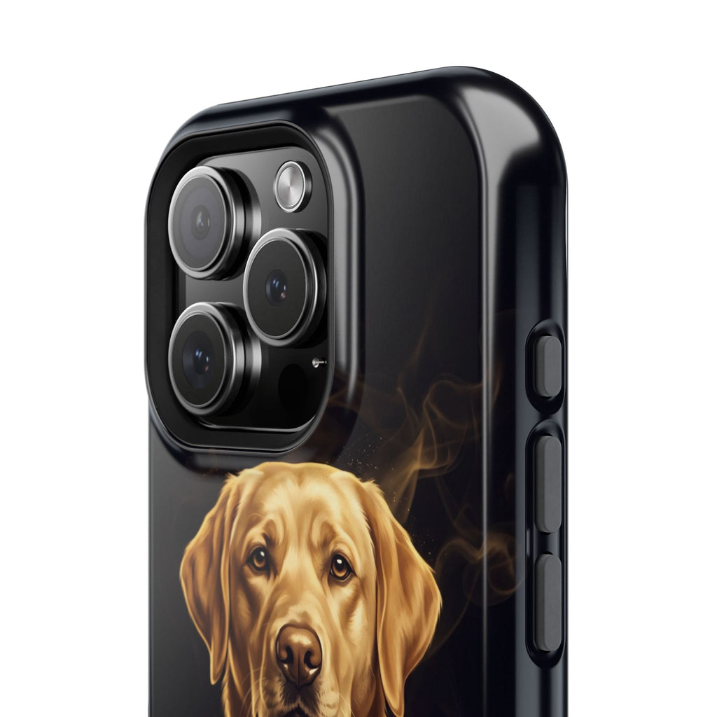 Personalized Gold Smoke Labrador Phone Case — Tough Magnetic Case with Wireless Charging