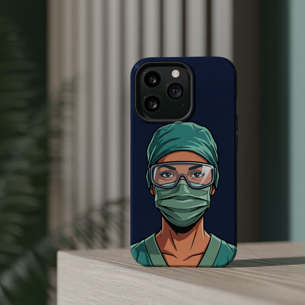 Bold Nurse Portrait Phone Case — Magnetic Wireless Charging Cover