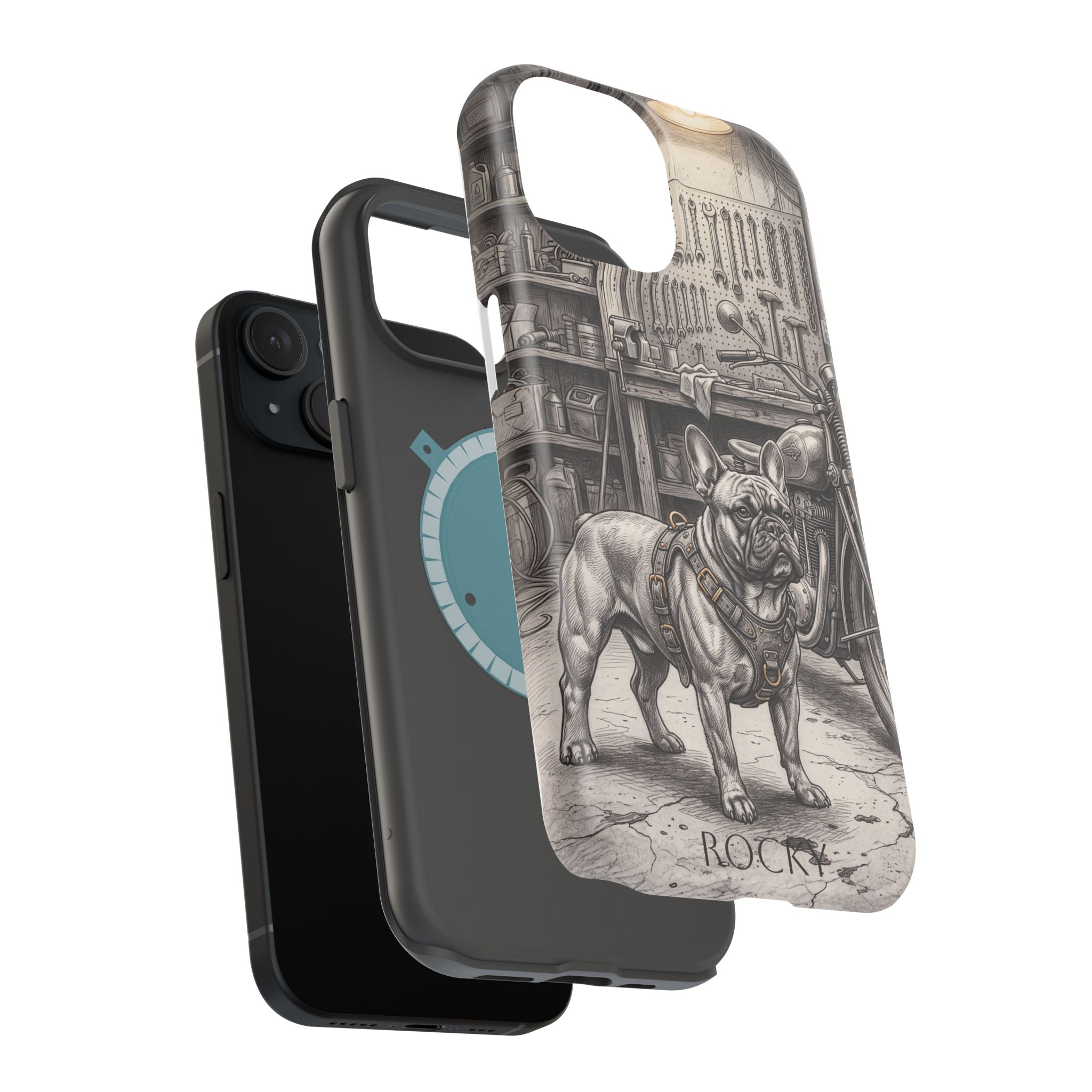 Personalized French Bulldog Vintage Street Phone Case — Wireless Charging Cover