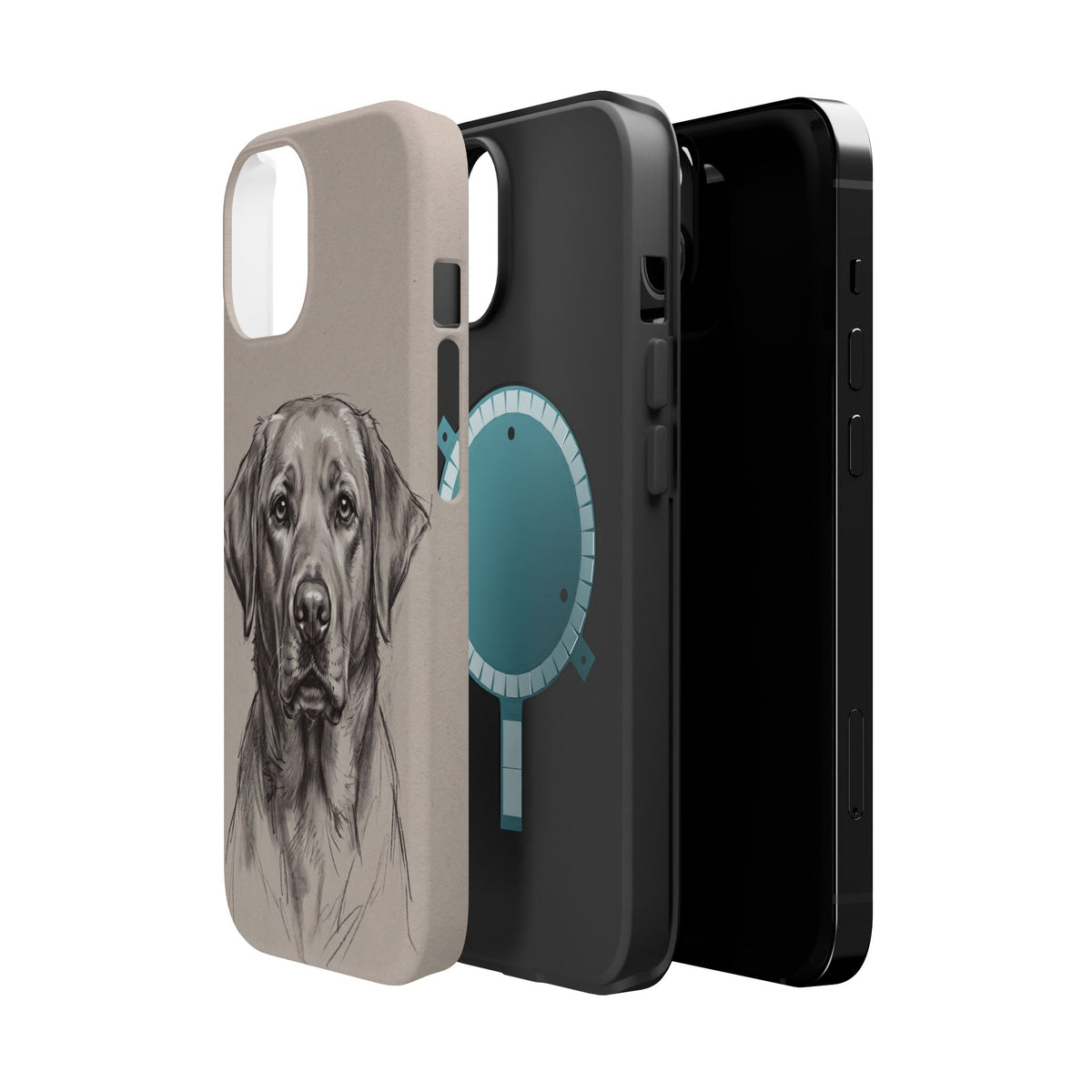 Charcoal Sketch Labrador Phone Case — Tough Magnetic Case with Wireless Charging