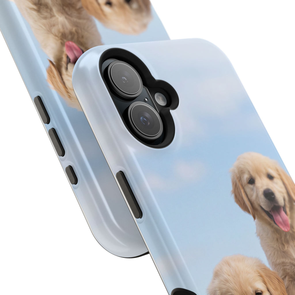 Golden Retriever Puppy Duo Phone Case — Impact-Resistant Wireless Charging Cover