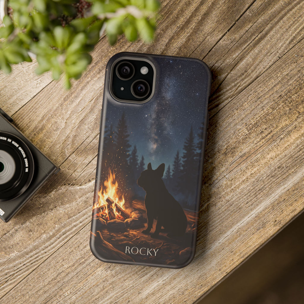 Personalized French Bulldog Campfire Phone Case — Wireless Charging Cover