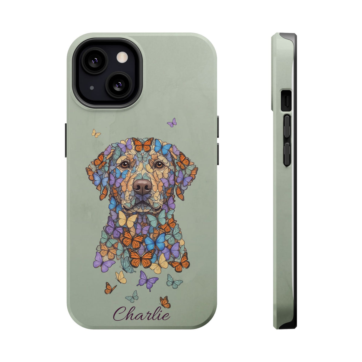 Personalized Butterfly Labrador Phone Case — Tough Magnetic Case with Wireless Charging