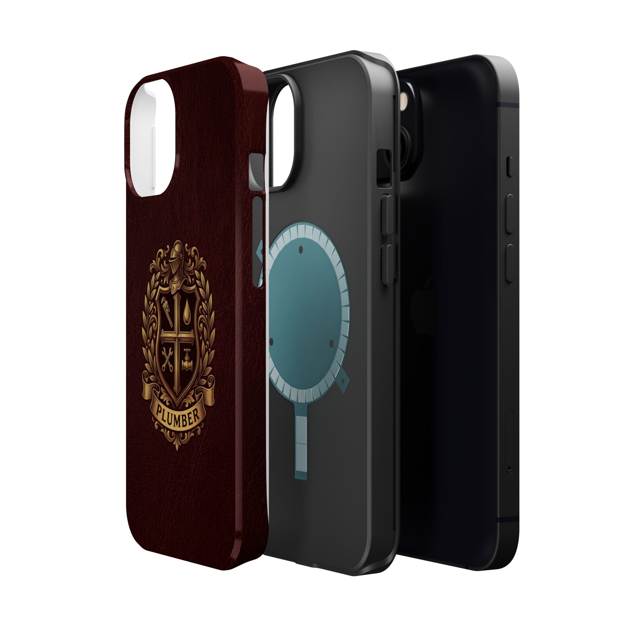 Plumber Crest Phone Case — Heraldic Shield Design Wireless Charging Cover