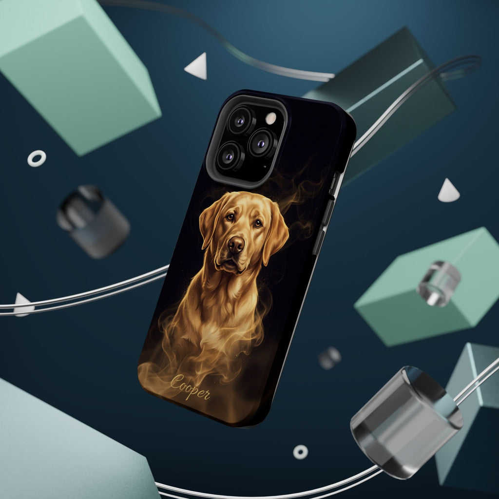 Personalized Gold Smoke Labrador Phone Case — Tough Magnetic Case with Wireless Charging