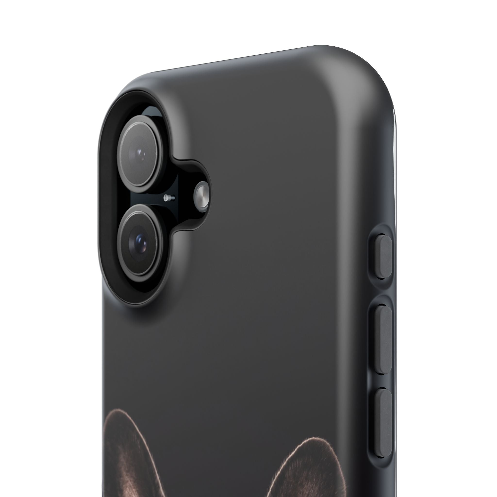 Black French Bulldog Phone Case — Impact-Resistant Wireless Charging Cover
