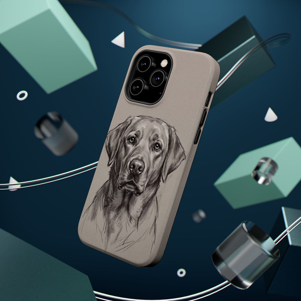 Charcoal Sketch Labrador Phone Case — Tough Magnetic Case with Wireless Charging