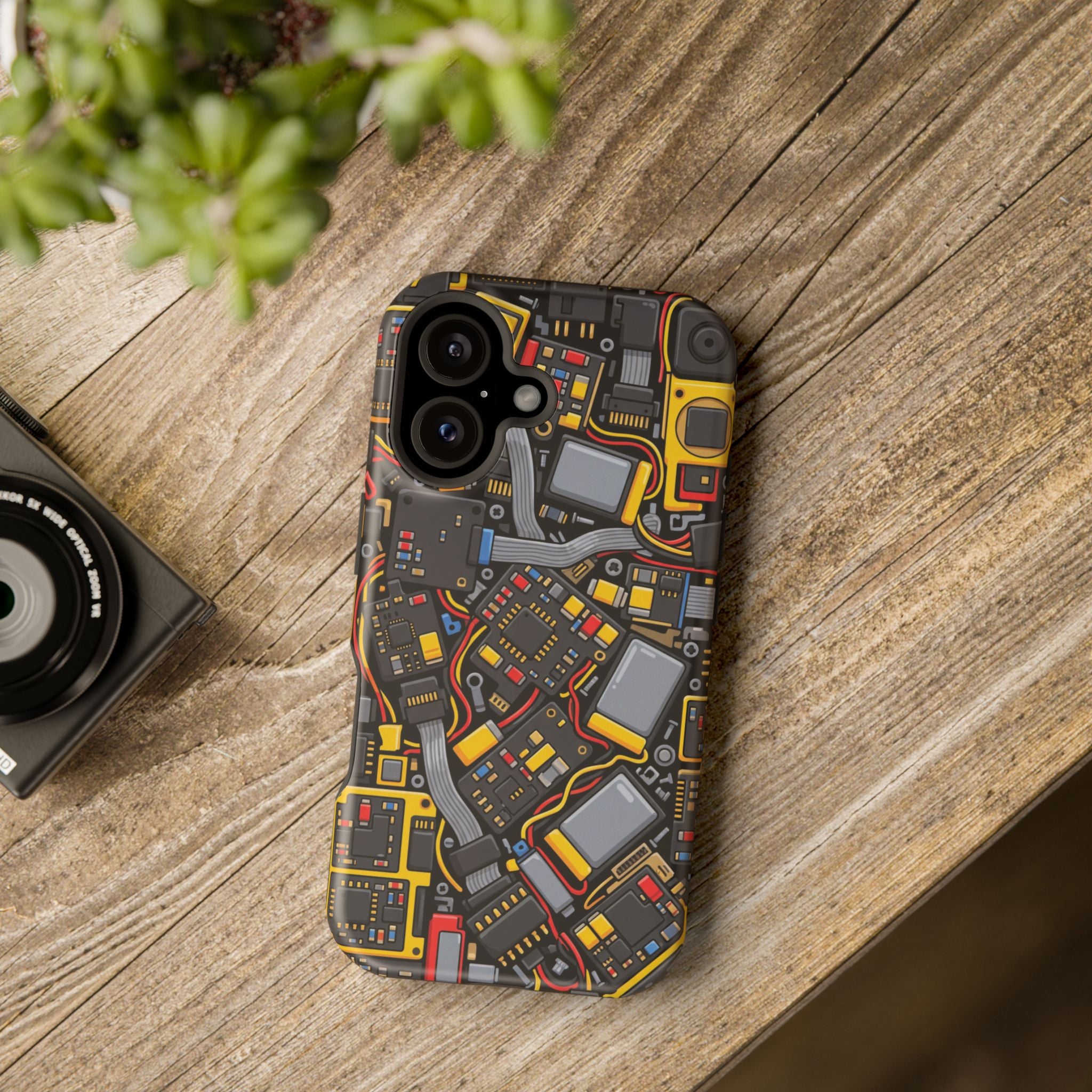 Voltage Board Phone Case — Yellow Circuit Wireless Charging Cover