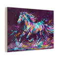Horse Personalized Canvas | Colorful Watercolor Galloping Horse Wall Art