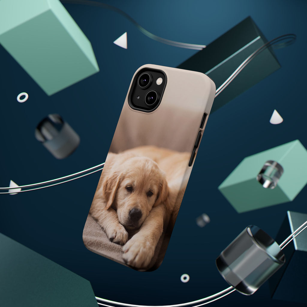 Golden Retriever Puppy Phone Case — Impact-Resistant Wireless Charging Cover
