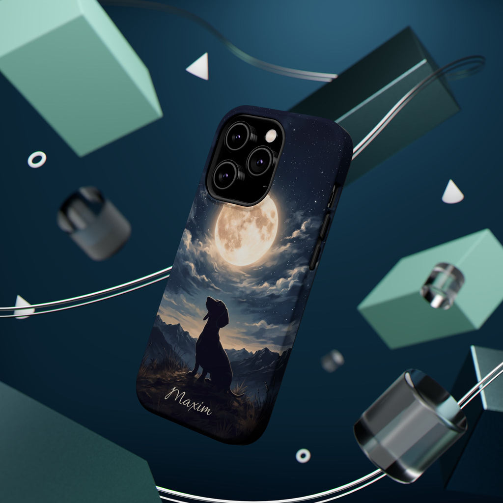 Personalized Dachshund Moonlight Phone Case — Wireless Charging Cover