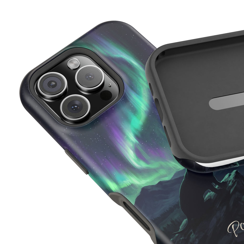 Personalized Dachshund Northern Lights Phone Case — Wireless Charging Cover