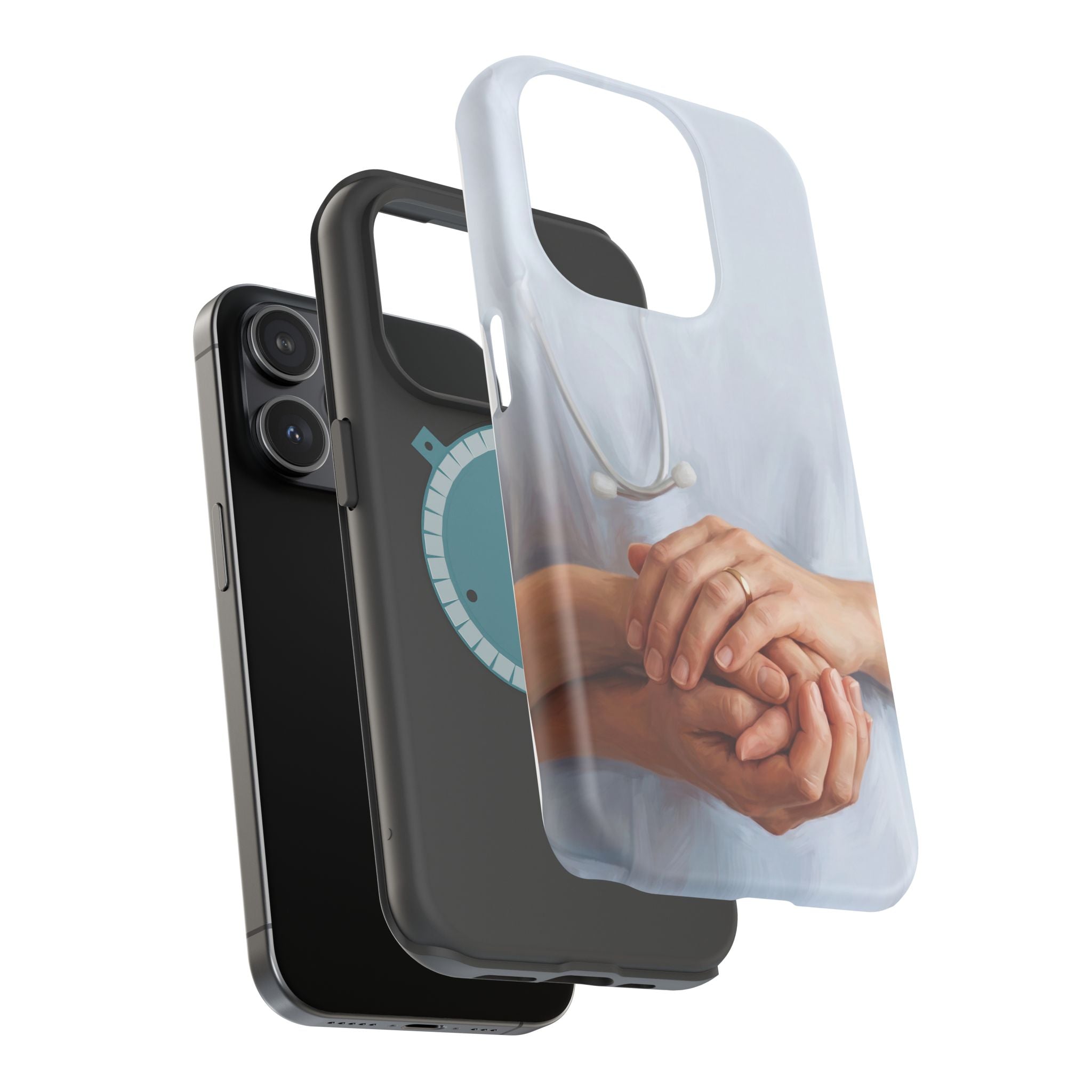 Impact-Resistant Phone Case — Caring Hands Wireless Charging Cover