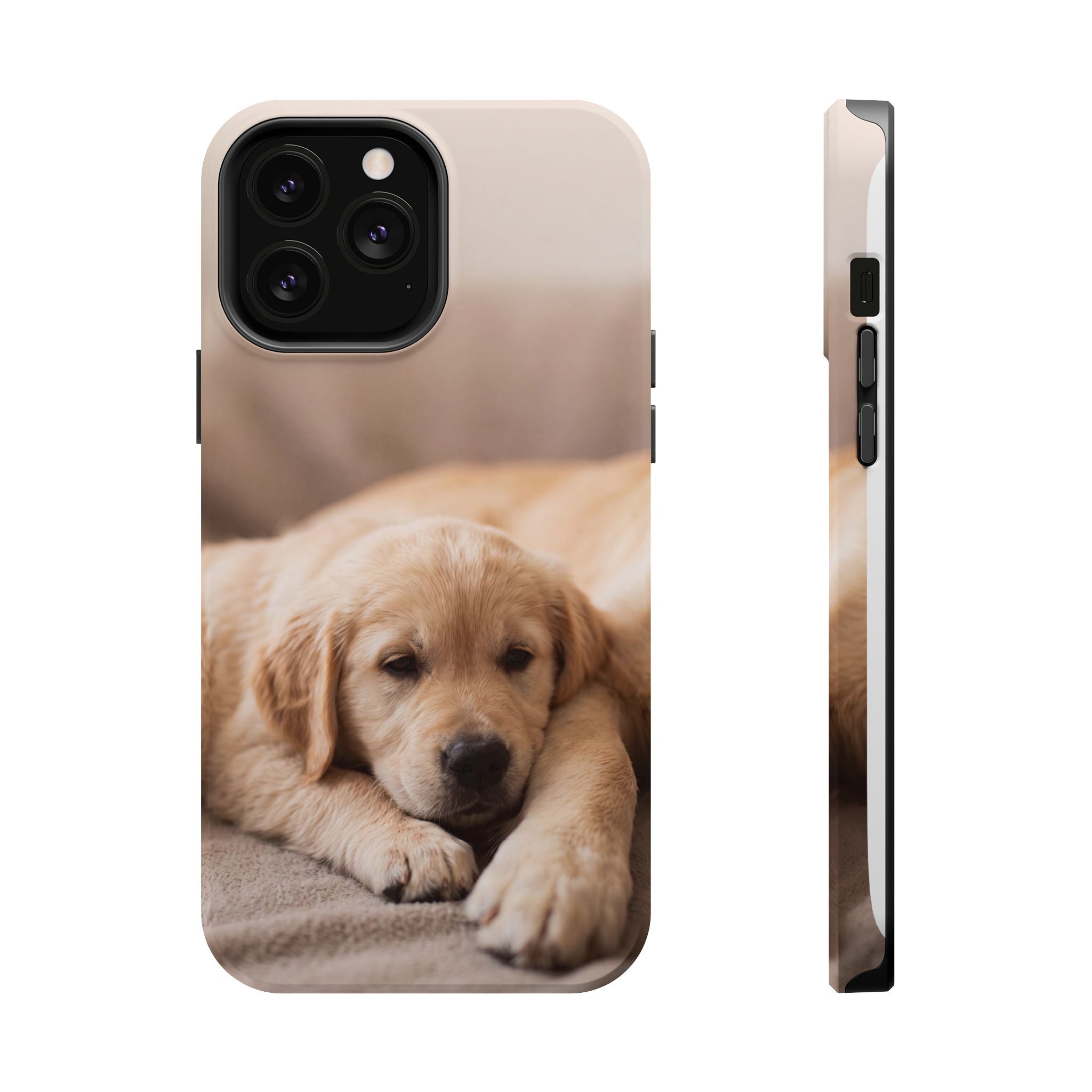 Golden Retriever Puppy Phone Case — Impact-Resistant Wireless Charging Cover