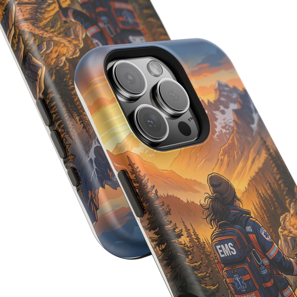 Paramedic/EMT Mountain Phone Case — Magnetic Wireless Charging Cover