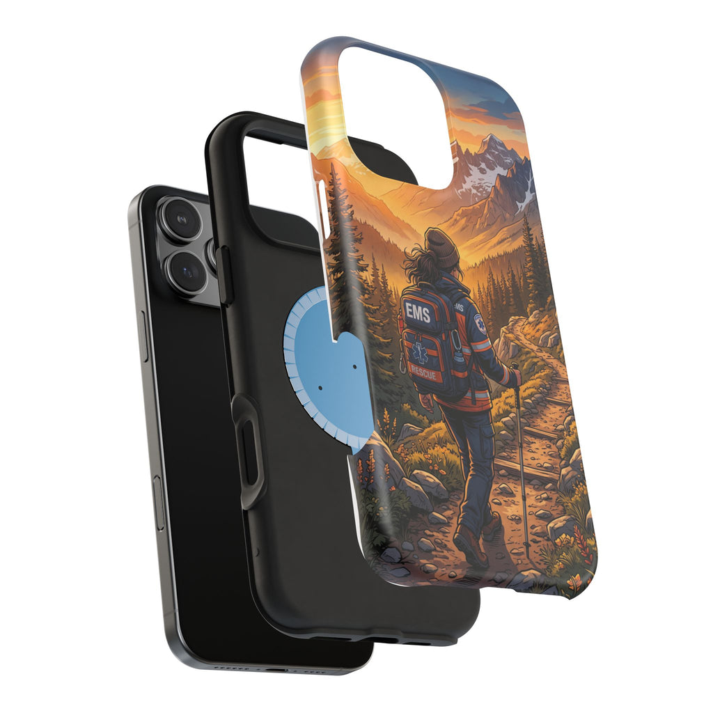 Paramedic/EMT Mountain Phone Case — Magnetic Wireless Charging Cover