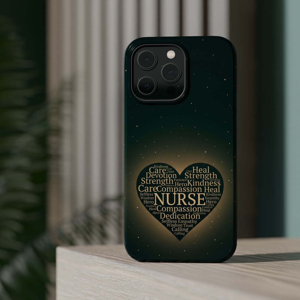 Nurse Heart Word and Art Phone Case — Impact-Resistant Wireless Charging Cover