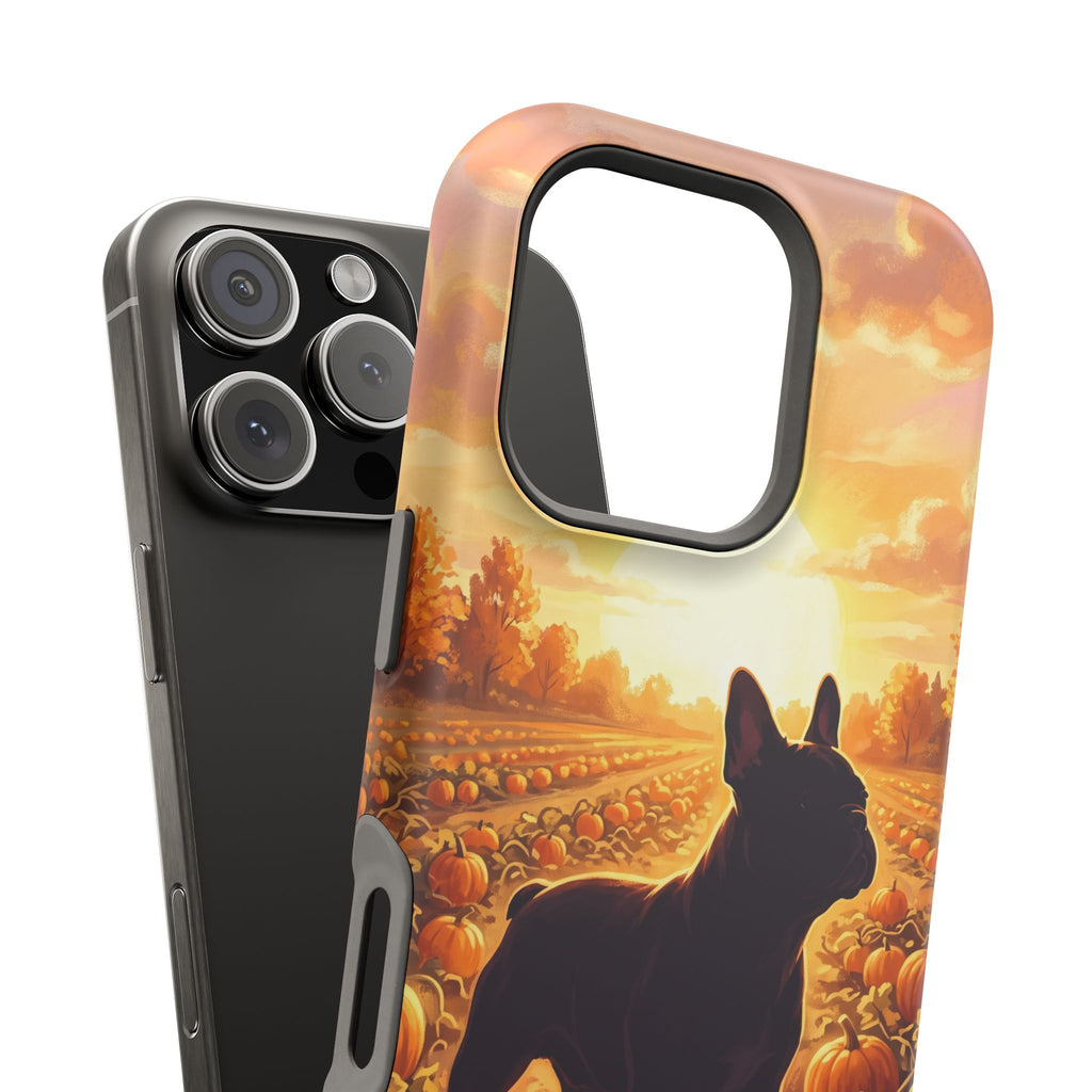 Personalized French Bulldog Pumpkin Patch Phone Case — Wireless Charging Cover
