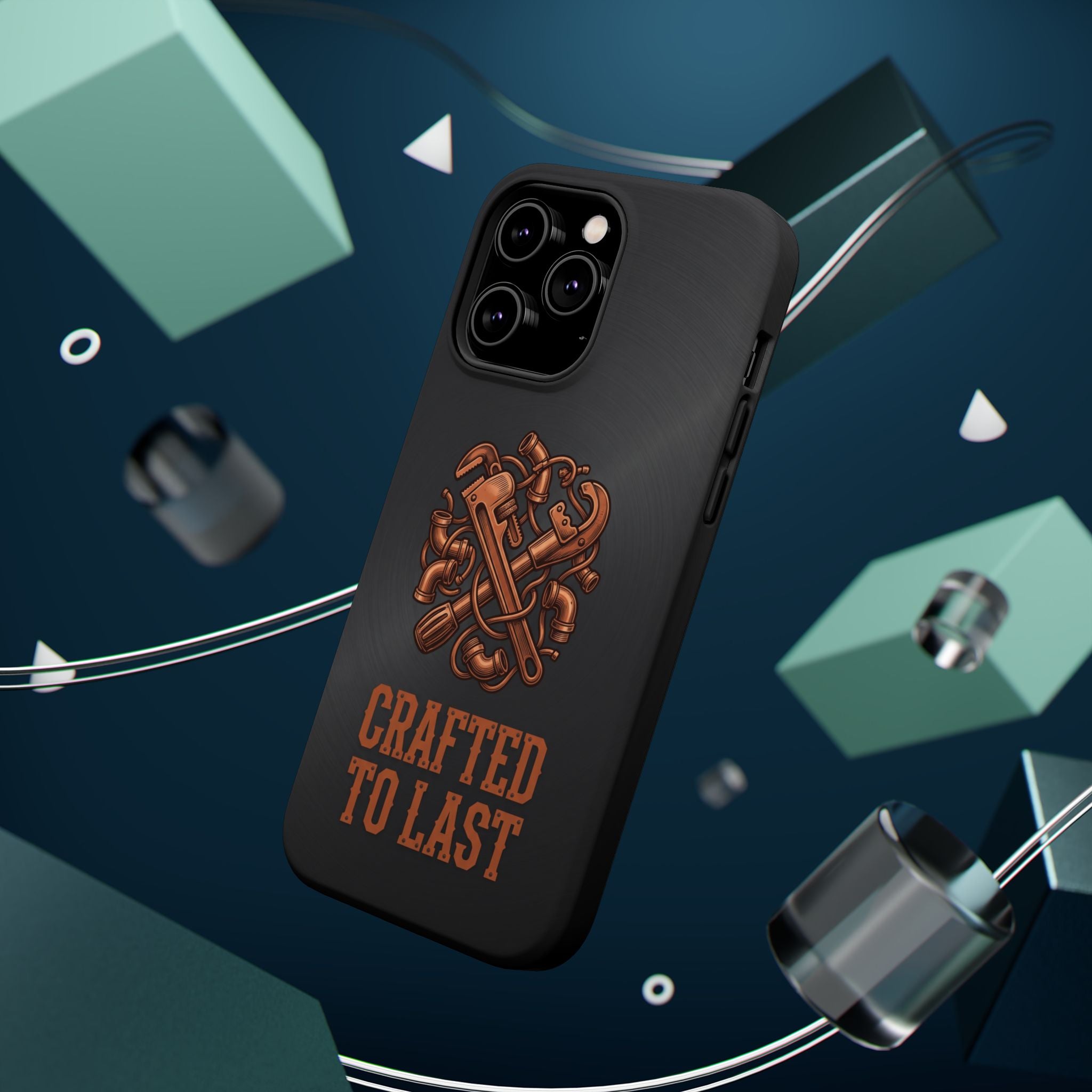 Crafted to Last Phone Case — Crossed Wrenches Wireless Charging Cover