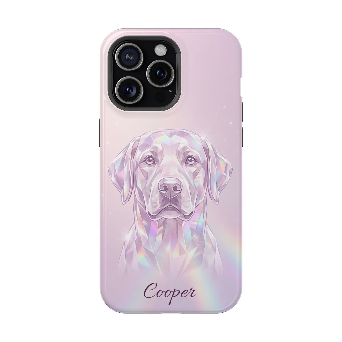 Personalized Crystal Prism Labrador Phone Case — Tough Magnetic Case with Wireless Charging