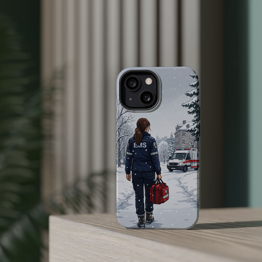 Paramedic/EMT Winter Phone Case — Magnetic Wireless Charging Cover
