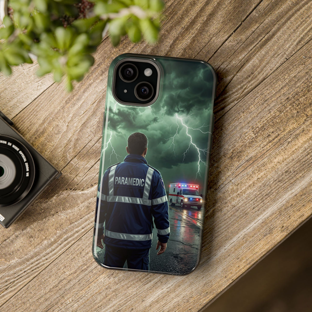 Paramedic Green Storm Phone Case — Magnetic Wireless Charging Cover
