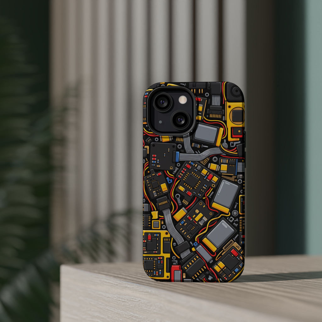 Voltage Board Phone Case — Yellow Circuit Wireless Charging Cover