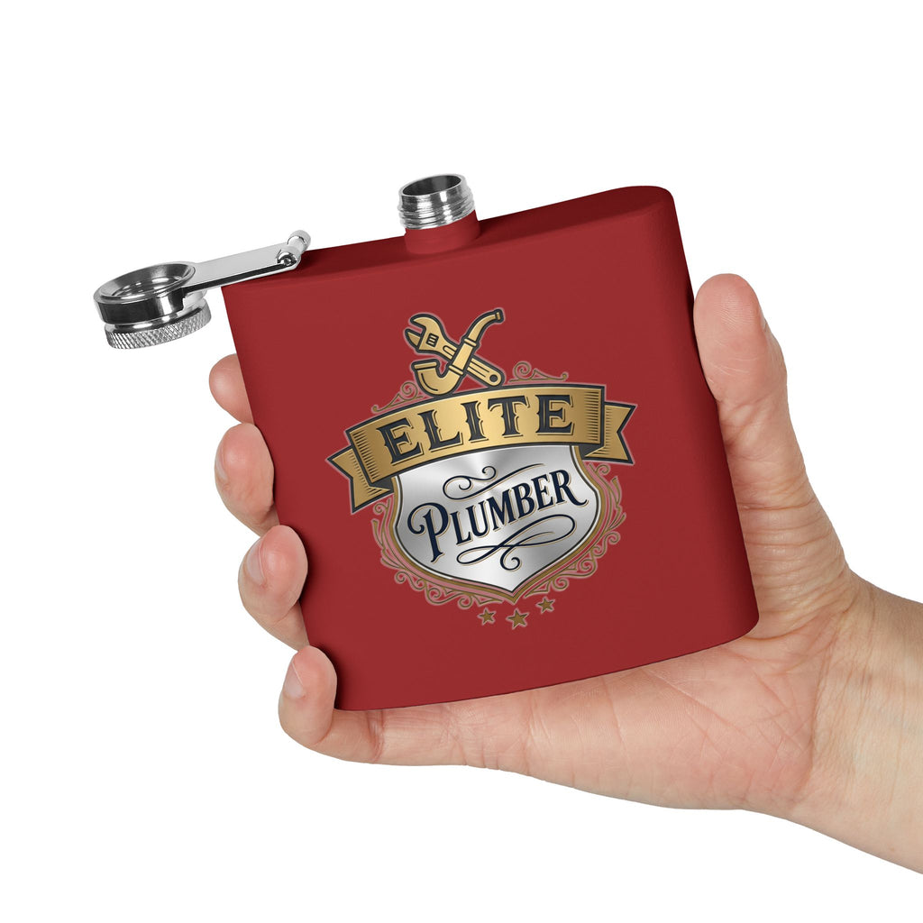 Flask — "Elite Plumber" 6oz Stainless Steel Hip Flask