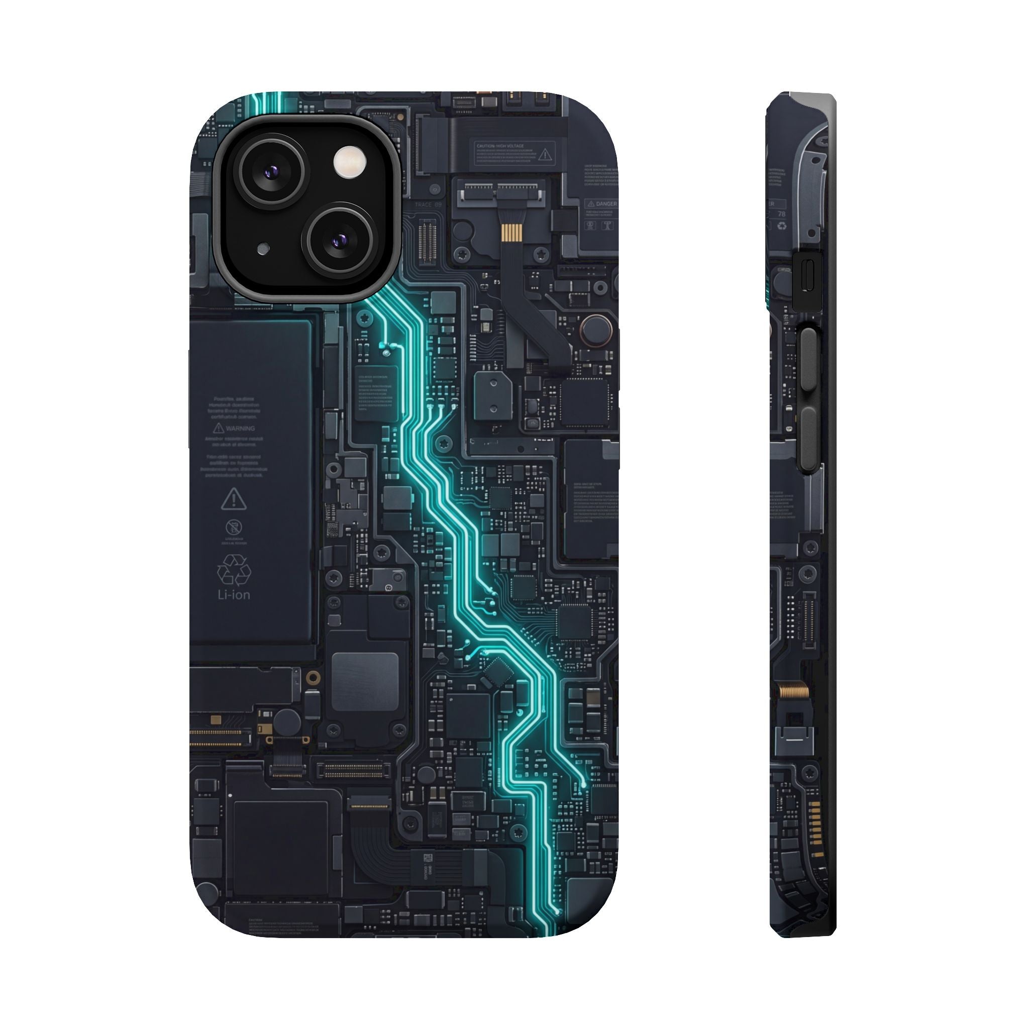 Cyan Bolt Electrician Phone Case — Electric Circuit Wireless Charging Cover