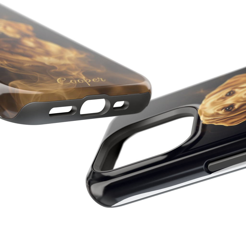Personalized Gold Smoke Labrador Phone Case — Tough Magnetic Case with Wireless Charging