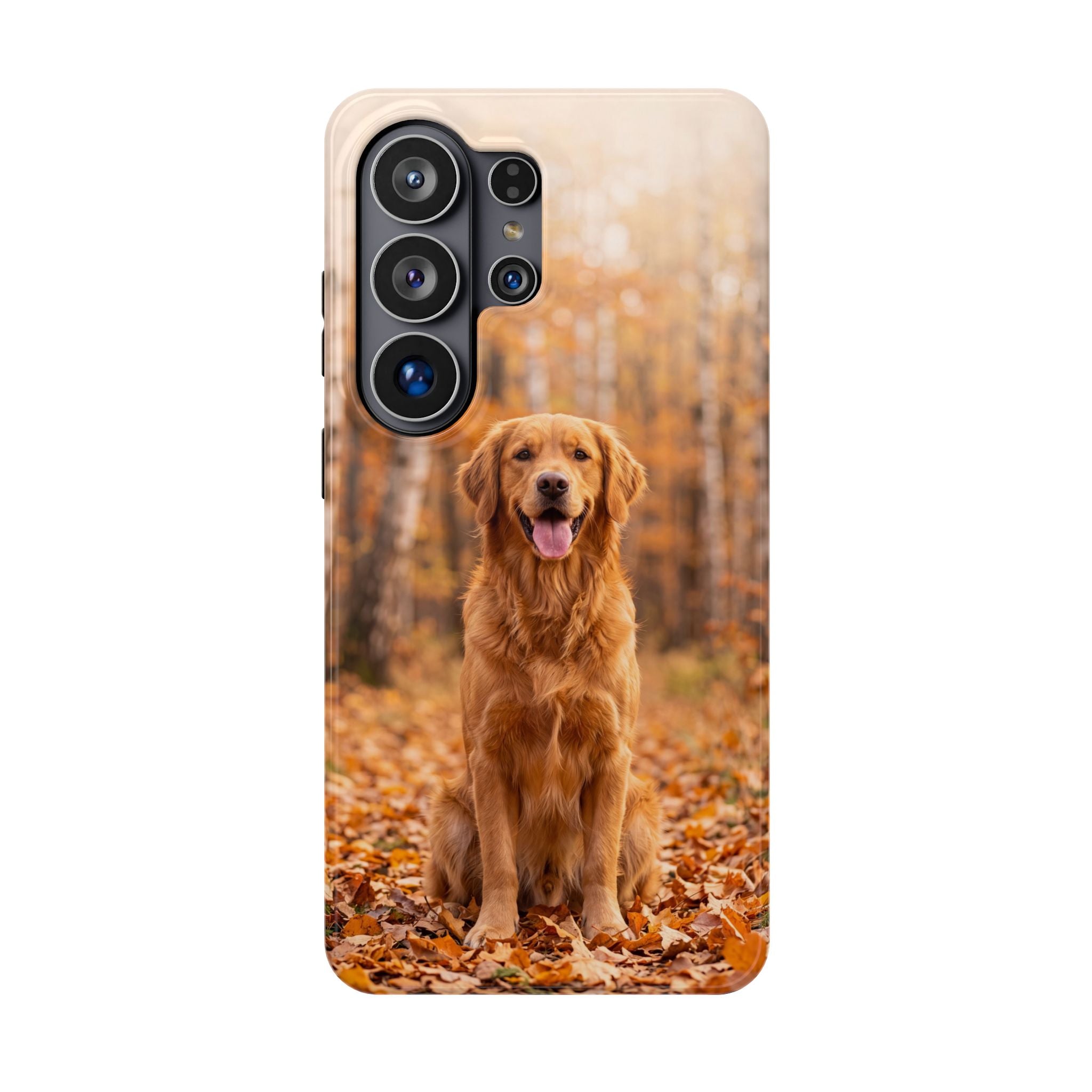 Autumn Golden Retriever Phone Case — Impact-Resistant Wireless Charging Cover