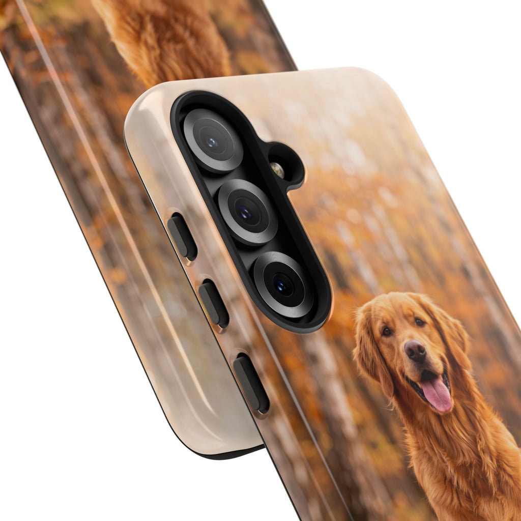 Golden Retriever Autumn Forest Phone Case | Happy Dog in Fall Foliage | Samsung & iPhone
